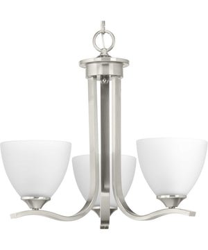 Laird 3-Light Etched Glass Traditional Chandelier Light Brushed Nickel