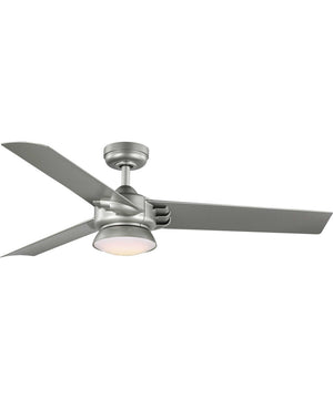 Edwidge 3-Blade 52-Inch DC Motor LED Contemporary Ceiling Fan Painted Nickel