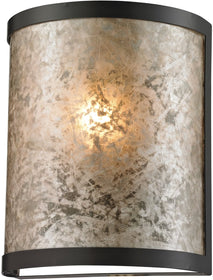7"W Mica 1-Light Wall Sconce Oil Rubbed Bronze/Tan Mica