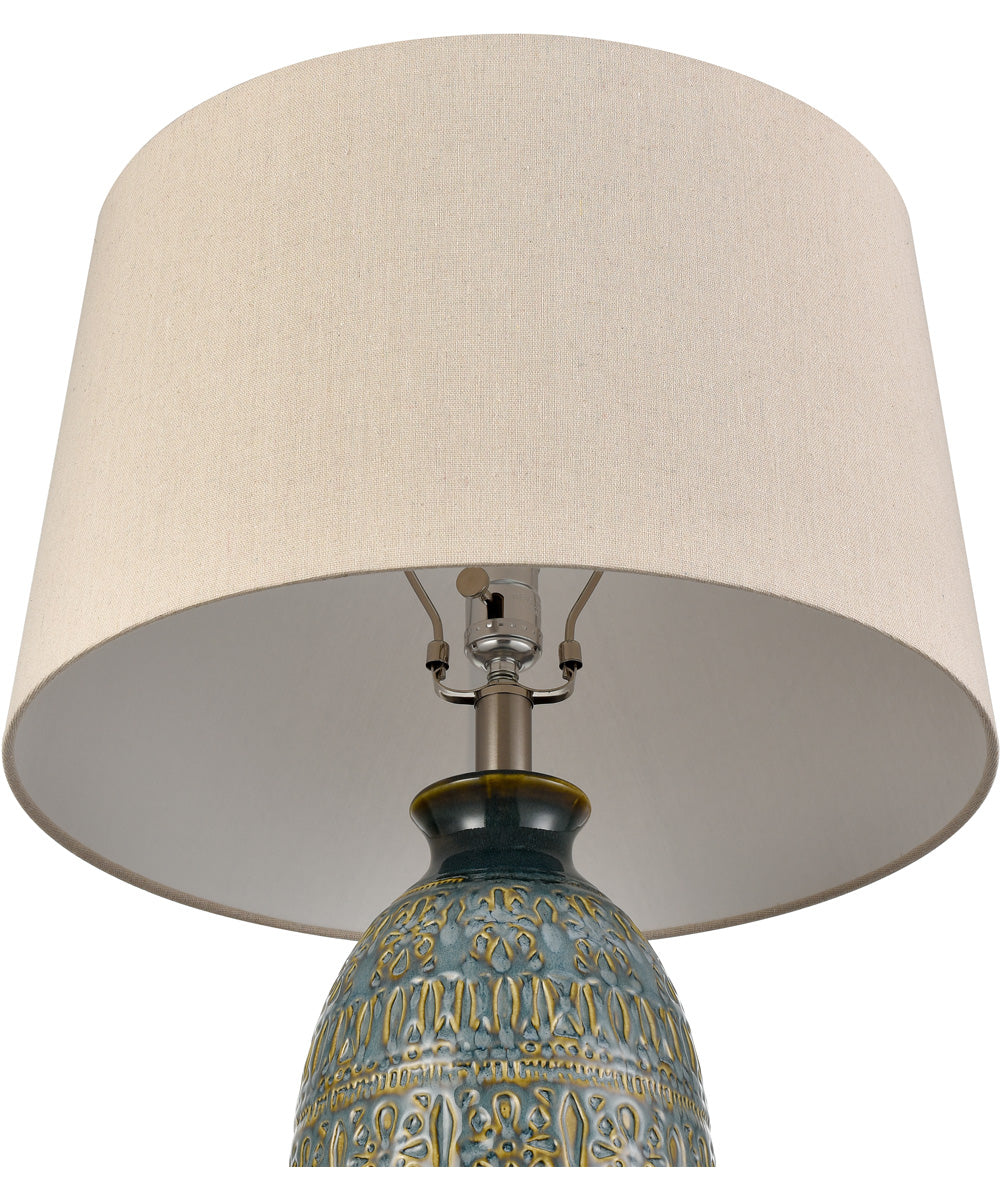 Burnie 28'' High 1-Light Table Lamp - Blue Glazed