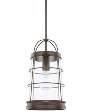 Beaufort 1-Light Pendant In Nordic Grey With Clear Glass