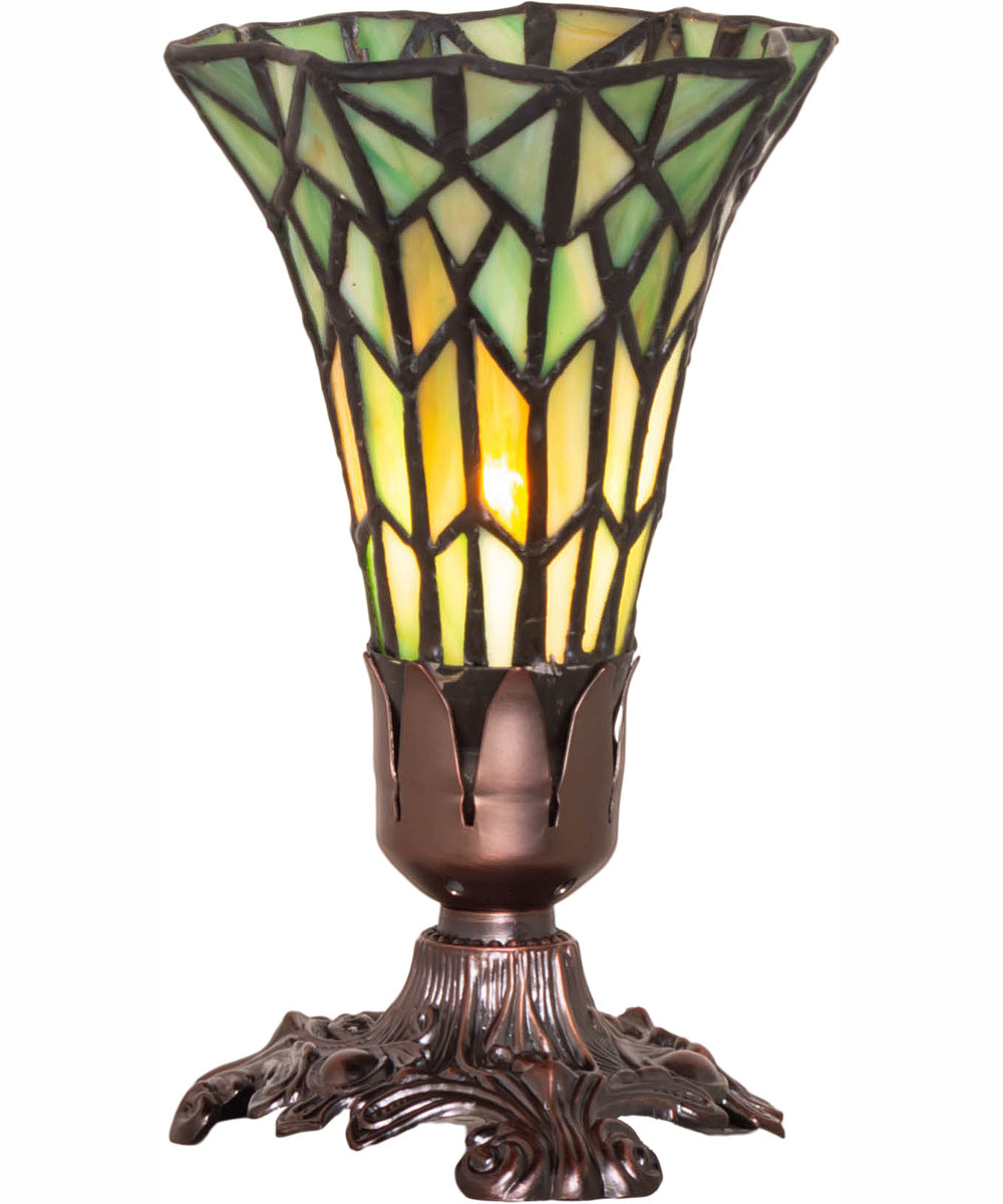 8" High Stained Glass Pond Lily Victorian Accent Lamp