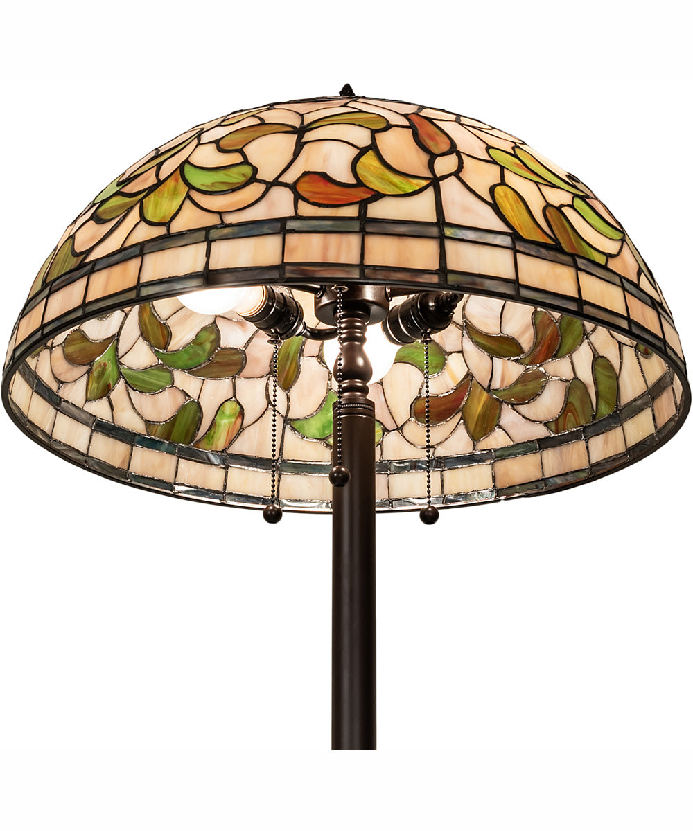 60" High Tiffany Turning Leaf Floor Lamp