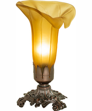8" High Amber Tiffany Pond Lily Victorian Accent Lamp