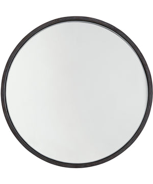 Round Decorative Mirror In Carbon Grey & Grey Iron With Mango Wood