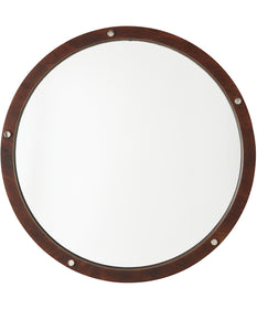 Mirror Decorative Wooden Frame Mirror Dark Wood and Polished Nickel