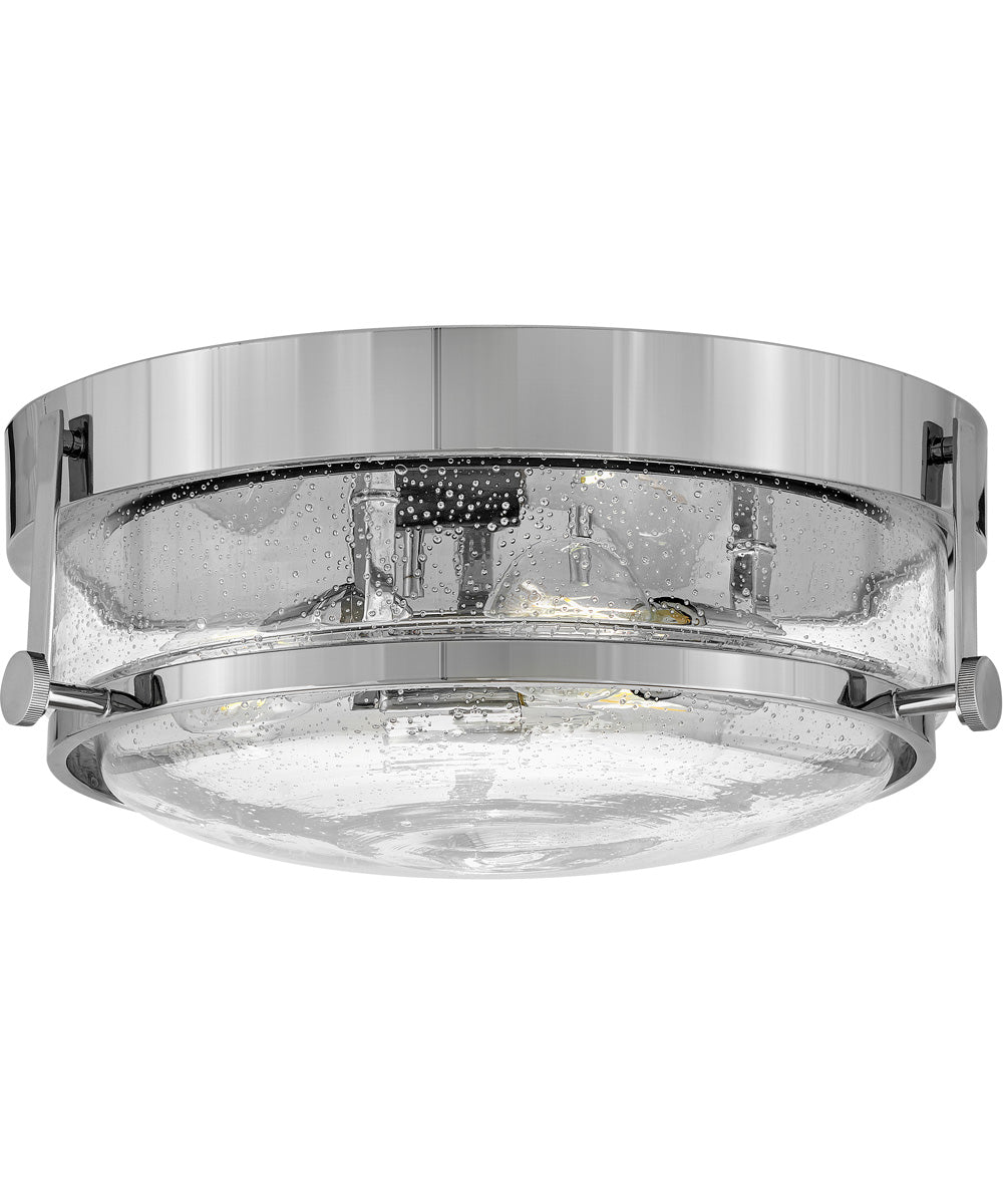 Harper 3-Light Small Flush Mount in Chrome with Clear Seedy glass