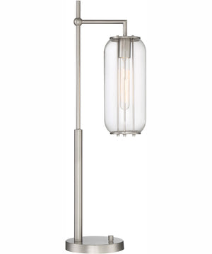 Hagen 1-Light Table Lamp Brushed Nickel/Clear Glass Shade