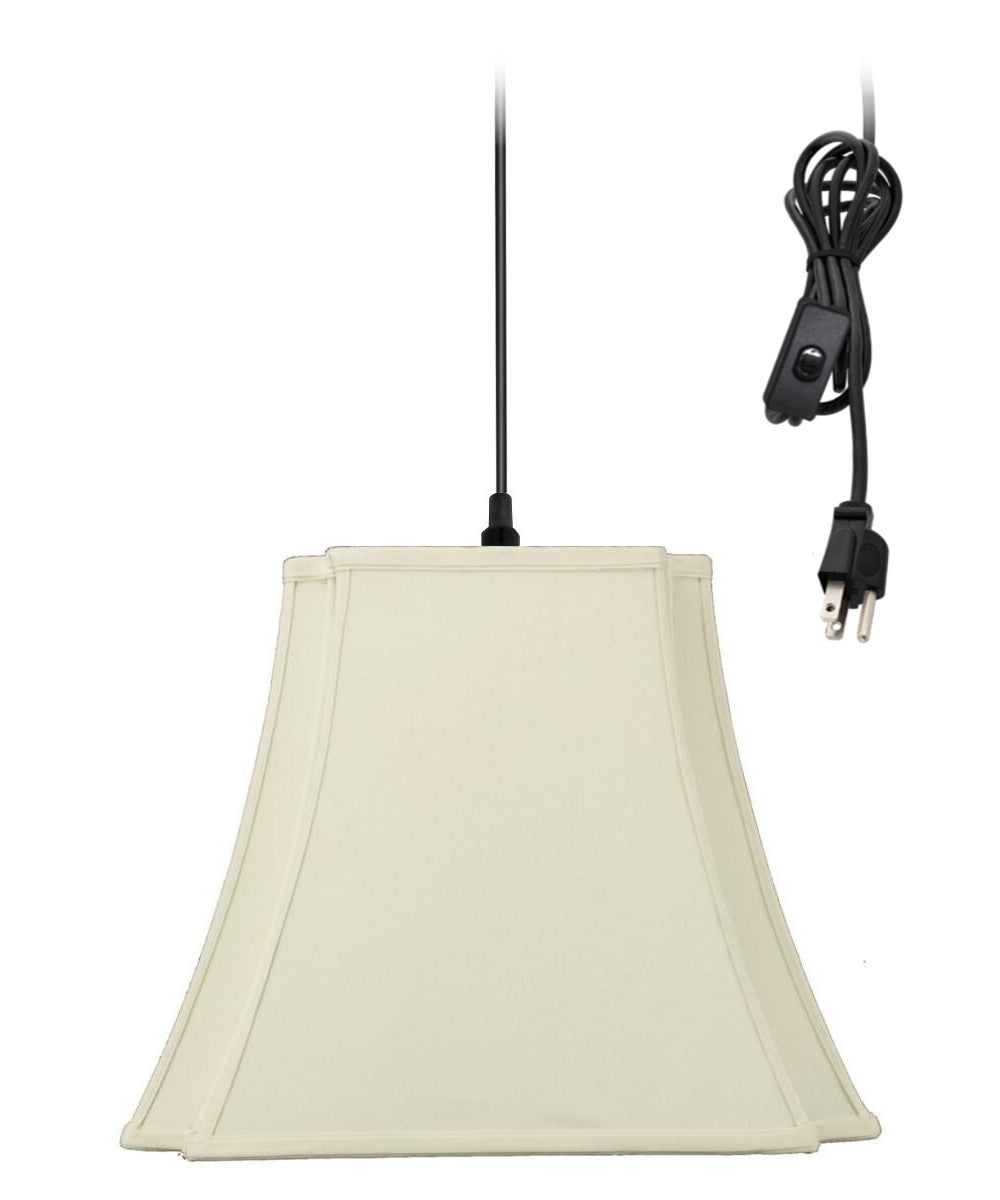 16"W 1-Light Plug In Swag Pendant Ceiling Light Eggshell Shade