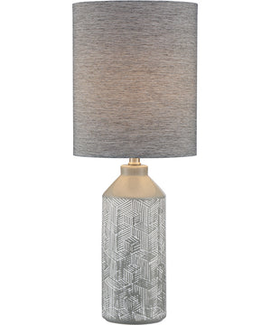 Grayton 1-Light Table Lamp Grey Ceramichrome/ Grey Fabric Shade
