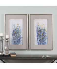 Indigo Florals Framed Art Set of 2