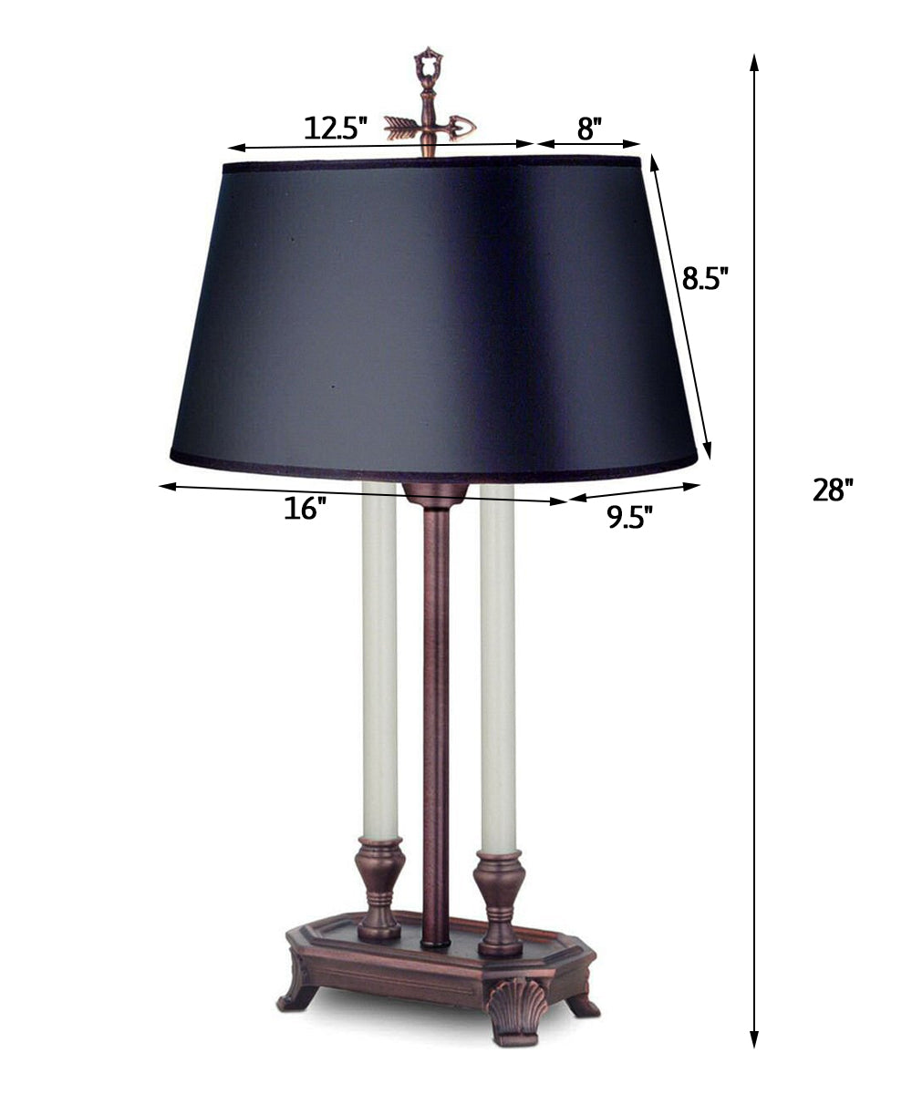 28"H 3-Way Desk Lamp Antique Old Bronze