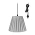 14"W 1-Light Plug-In Swag Pendant Lamp Gray