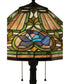 27"H Tiffany Floral  2-Light Tiffany Table Lamp Mahogany Bronze
