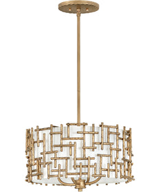 Farrah 4-Light Small Convertible Drum Pendant in Burnished Gold