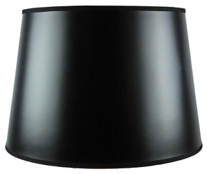 16"W x 11"H SLIP UNO FITTER Black Parchment Gold-Lined Floor Lampshade