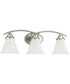 Trinity 3-Light Etched Glass Traditional Bath Vanity Light Brushed Nickel