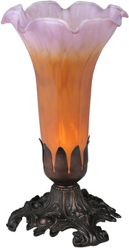 8"H Amber/Purple Pond Lily Accent Lamp