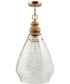 1-Light Pendant In Light Wood With Stone Seeded Glass