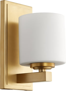5"W 1-light Wall Mount Light Fixture Aged Brass
