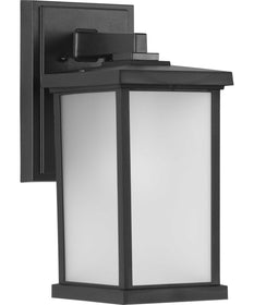 Trafford Non-Metallic Lantern  1-Light Frosted Shade Traditional Outdoor Wall Lantern Light Textured Black
