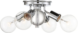18"W Bounce 4-Light Close-to-Ceiling Polished Nickel