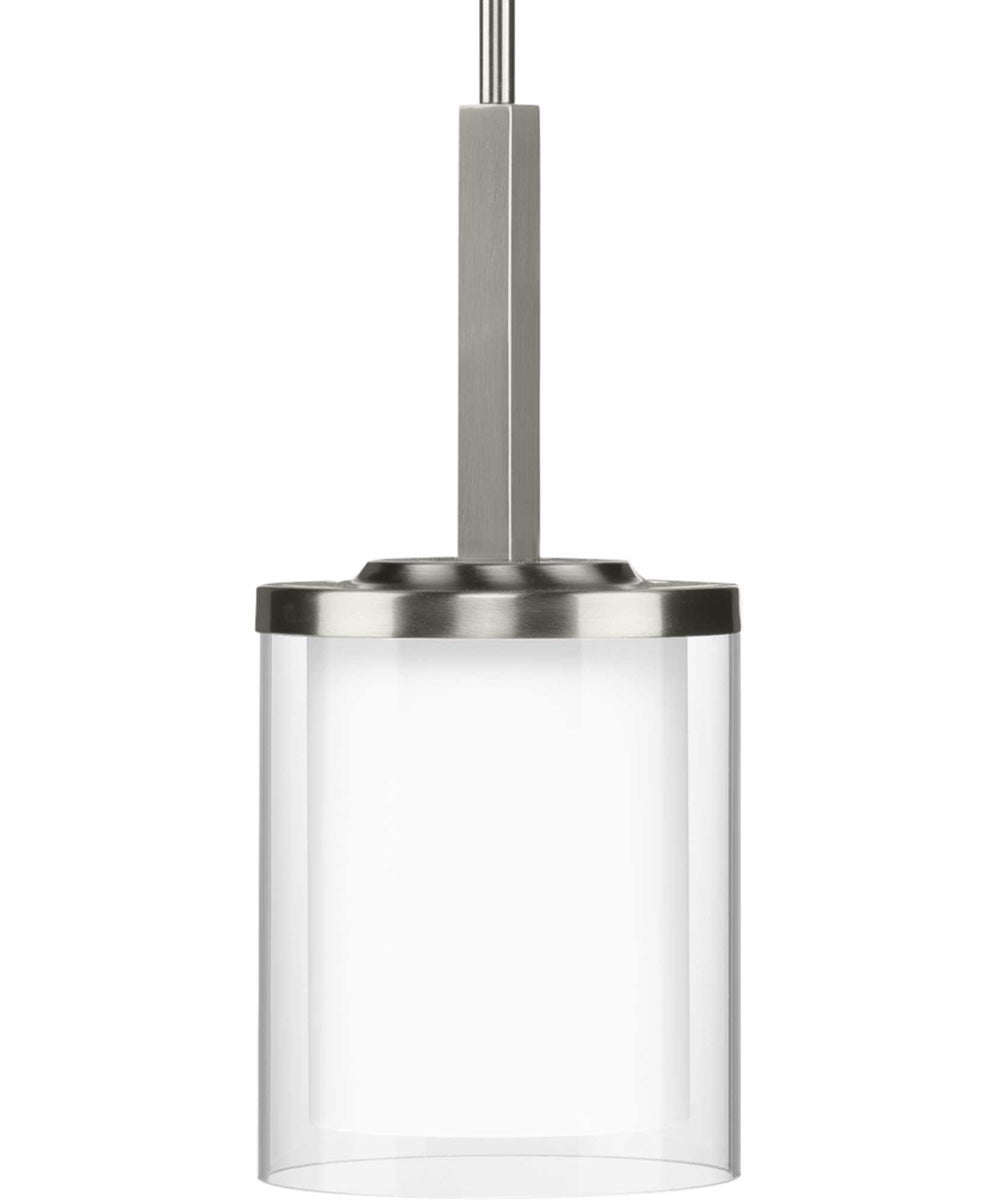 Mast 1-Light Clear Glass Coastal Mini-Pendant Light Brushed Nickel