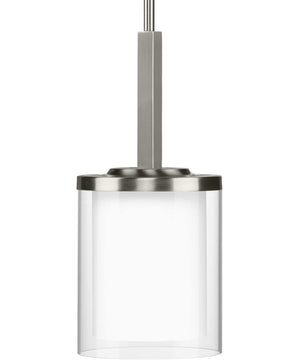 Mast 1-Light Clear Glass Coastal Mini-Pendant Light Brushed Nickel