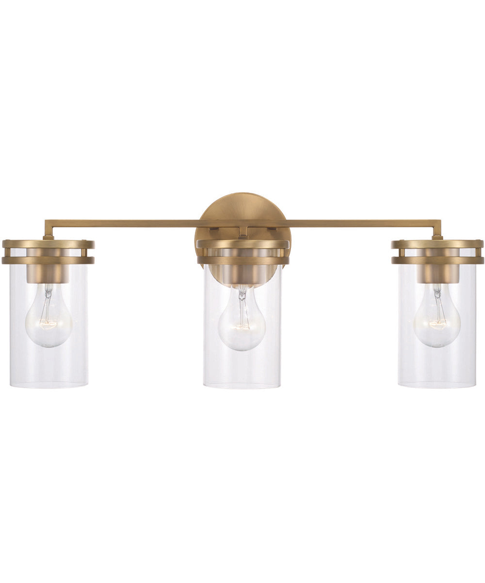 Fuller 3-Light Vanity Aged Brass