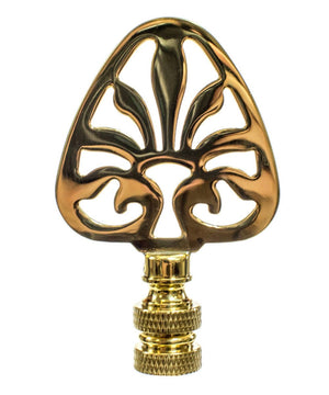 Polished Brass Ideogram Lamp Finial 2"h
