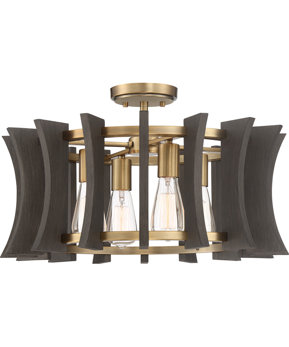 Cordelia 4-light Pendant Aged Brass