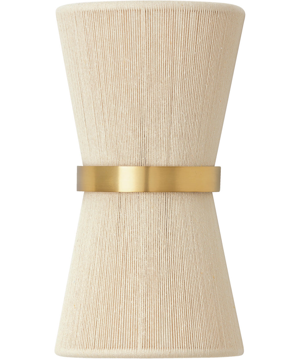 Cecilia 2-Light Sconce Bleached Natural Rope and Patinaed Brass