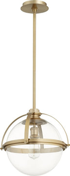 15"W 1-light Pendant Aged Brass