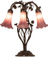 18" High Lavender Tiffany Pond Lily 6 Light Table Lamp