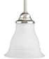 Trinity 1-Light Etched Glass Traditional Mini-Pendant Light Brushed Nickel