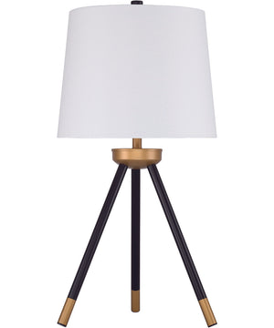 1-Light Table Lamp Painted Black/Painted Gold