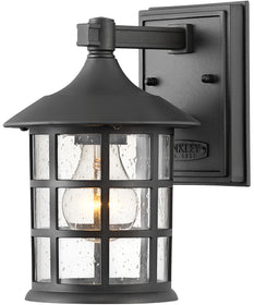 Freeport Coastal Elements 1-Light Small Outdoor Wall Mount Lantern in Textured Black