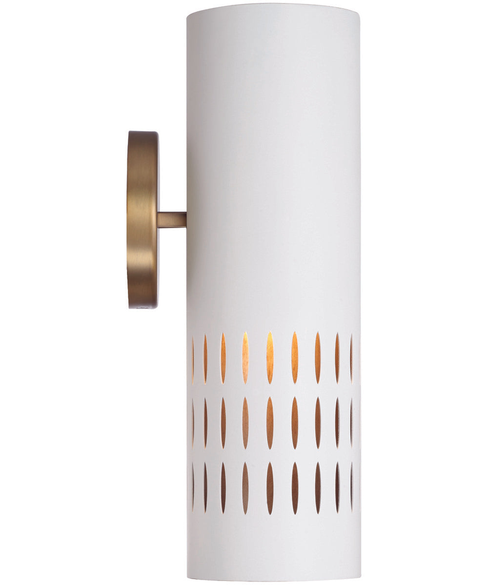Dash 1-Light Sconce Aged Brass and White