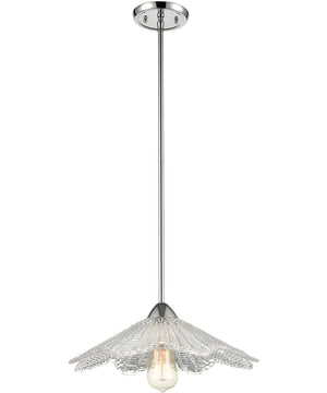 Radiance 1-Light Pendant Polished Chrome/Clear Textured Glass
