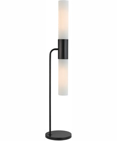 Dulance 2-Light 2-Light Floor Lamp Black/Frost Glass Shade