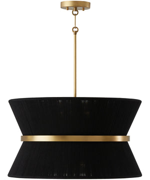 Cecilia 8-Light Pendant Black Rope and Patinaed Brass