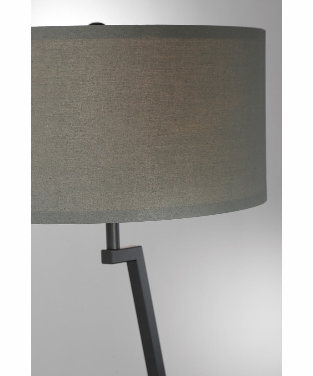 Lemington 1-Light Floor Lamp With Wireless Charging Pad Black/Wood/Grey