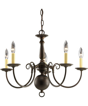 Americana 5-Light Ivory Candle Traditional Chandelier Light Antique Bronze