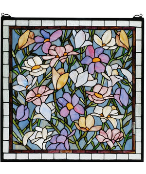 22"H Sugar Magnolia Stained Glass Window