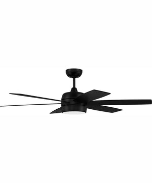 52" Trevor 1-Light Ceiling Fan Flat Black