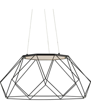 Geodesic LED Modern Style Large Hanging Pendant Light Matte Black