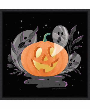 Framed Hocus Pocus Halloween V by Gia Graham Canvas Wall Art Print (22 W x 22 H), Sylvie Black Frame