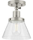 Hinton 1-Light Seeded Glass Vintage Style Ceiling Light Brushed Nickel