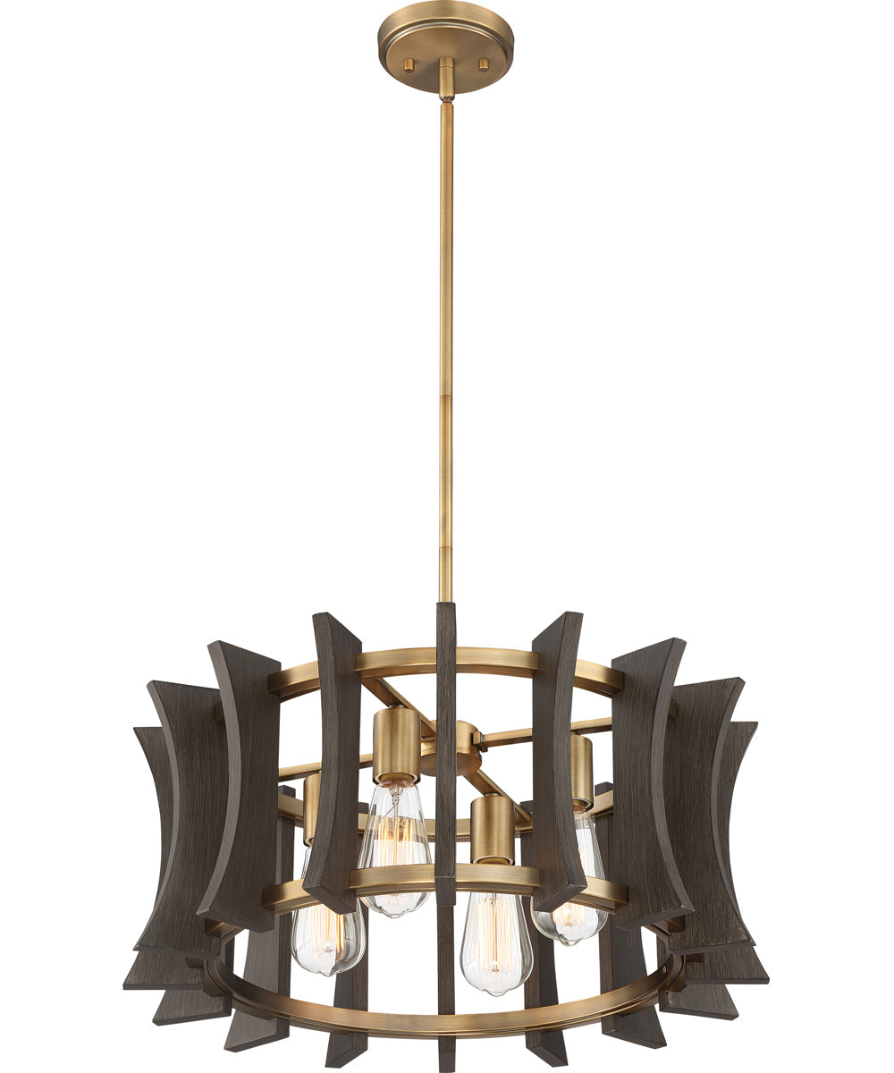 Cordelia 4-light Pendant Aged Brass
