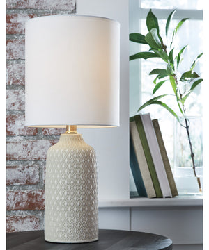 Donnford Ceramic Table Lamp (1/CN) Gray
